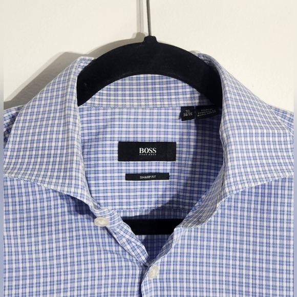 Boss by Hugo Boss Mens Button Down Long Sleeve Shirt Size 16 - Picture 9 of 10